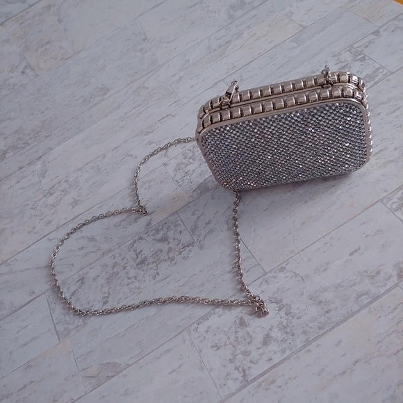 Caché Rhinestone Hardcover Clutch with Strap - Picture 7 of 16
